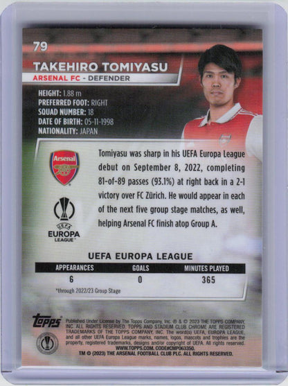 2022-23 Stadium Club Chrome UEFA Club Competitions #79 Takehiro Tomiyasu