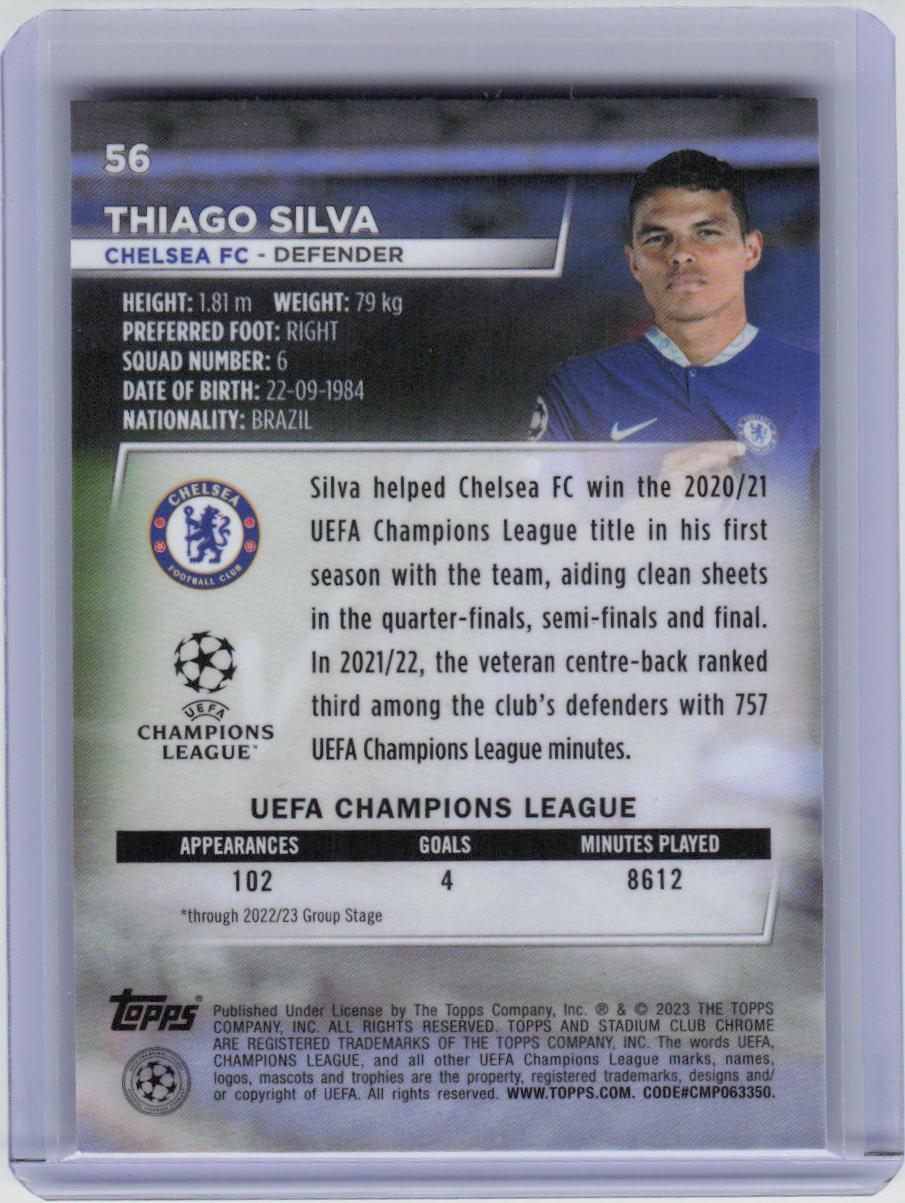 2022-23 Stadium Club Chrome UEFA Club Competitions #56 Thiago Silva