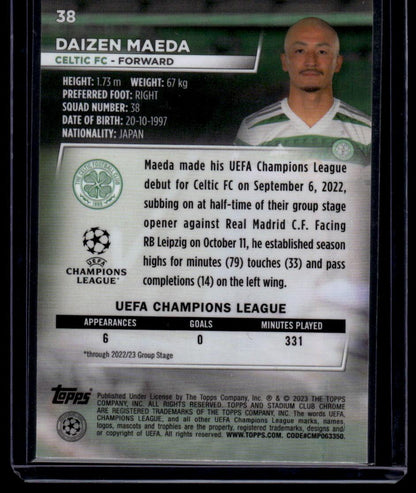 2022-23 Stadium Club Chrome UEFA Club Competitions #38 Daizen Maeda