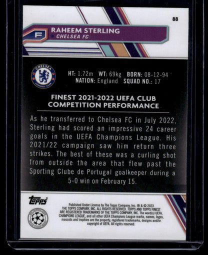 2022-23 Finest UEFA Club Competitions #88 Raheem Sterling