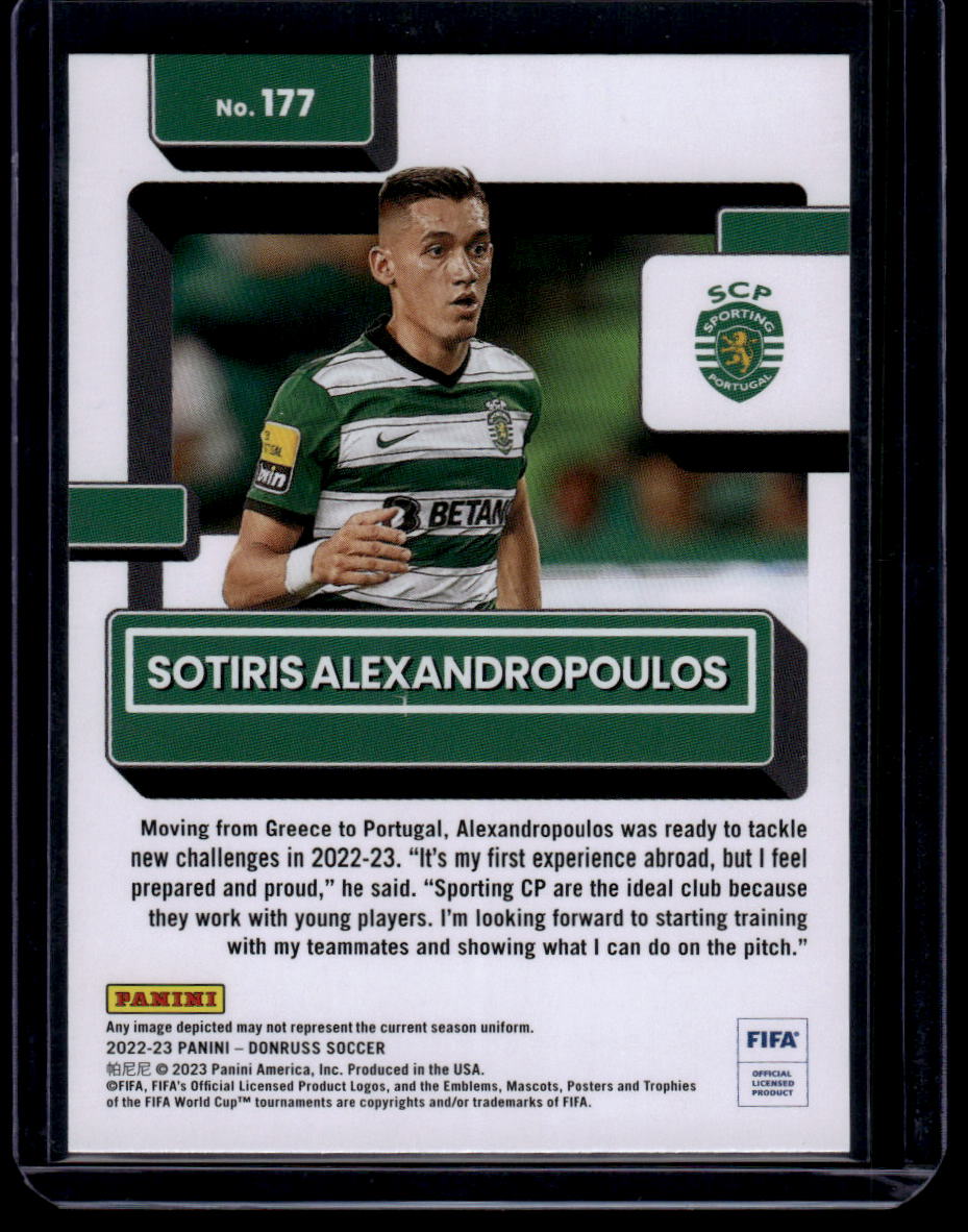 2022-23 Donruss #177 Sotiris Alexandropoulos