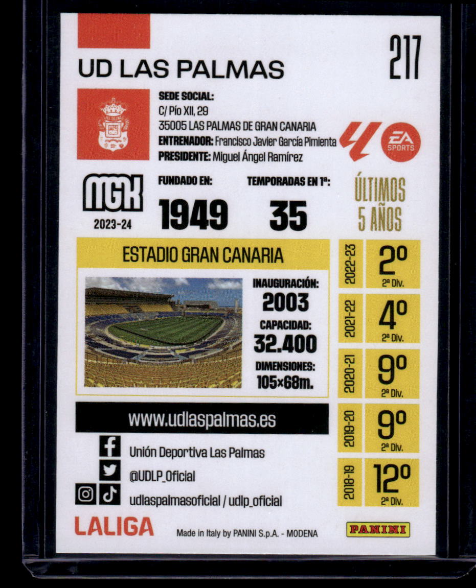 2023-24 Panini Megacracks LaLiga EA Sports #217 UD Las Palmas