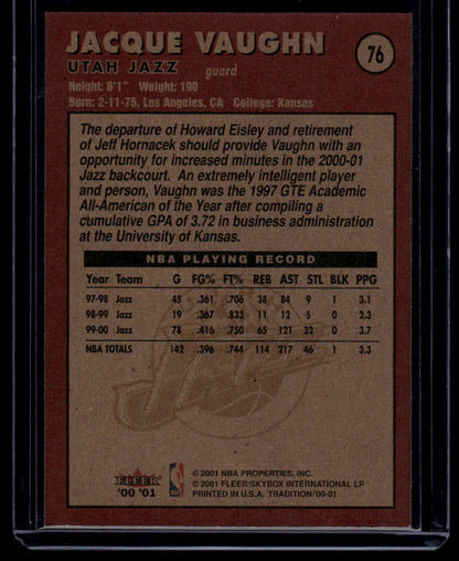 2000-01 Fleer Tradition #76 Jacque Vaughn