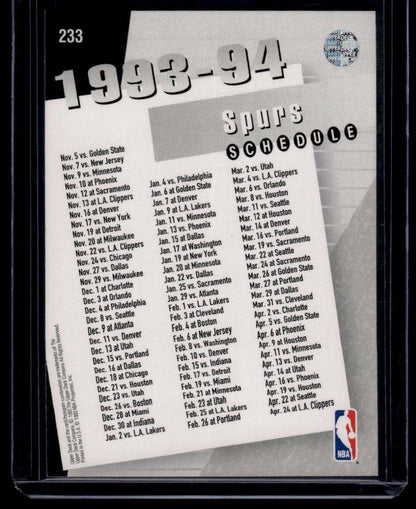 1993-94 Upper Deck #233 San Antonio Spurs