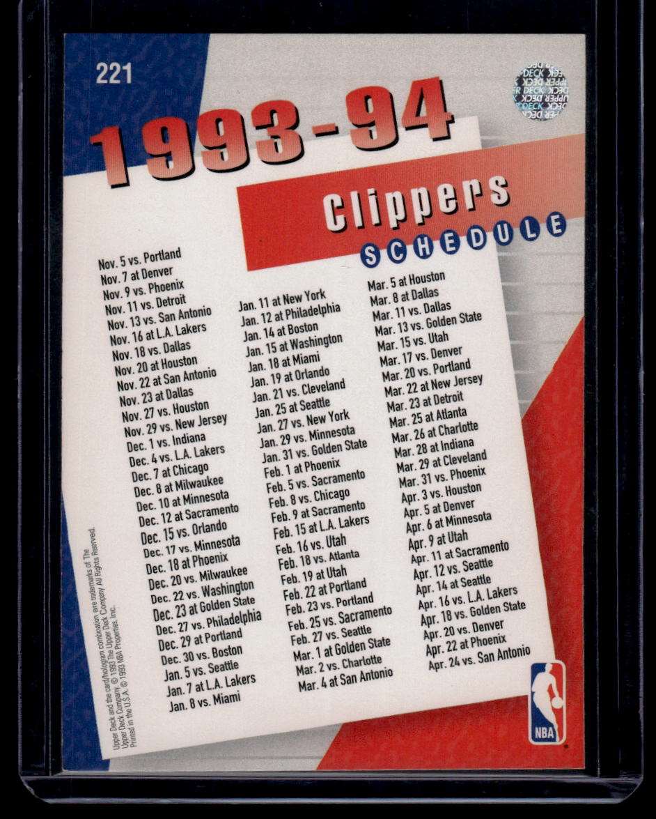 1993-94 Upper Deck #221 Los Angeles Clippers