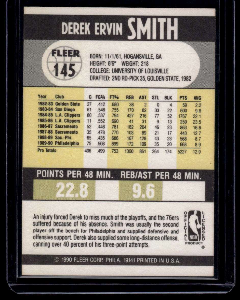 1990-91 Fleer #145 Derek Smith