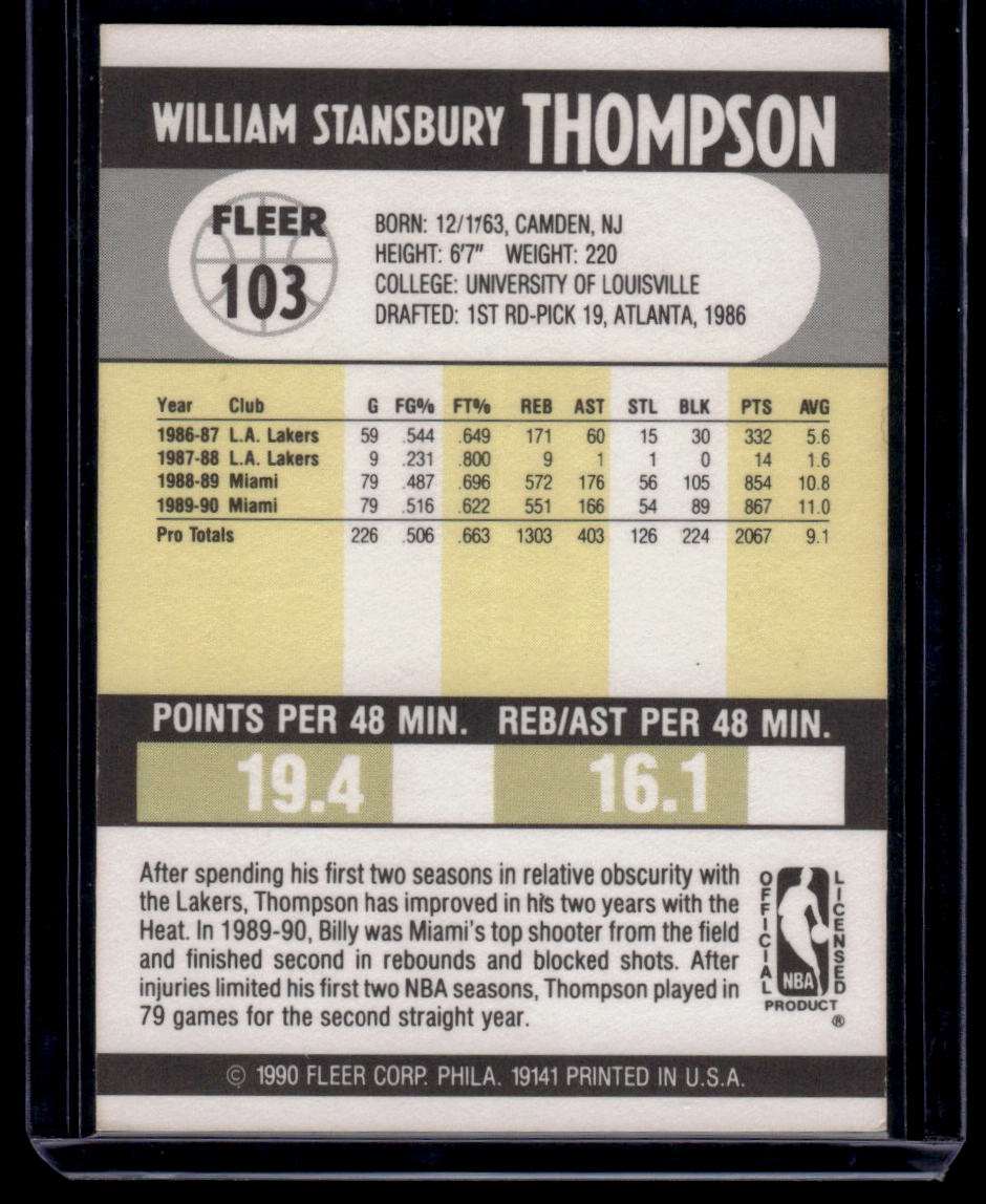 1990-91 Fleer #103 Billy Thompson