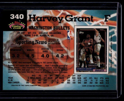 1992-93 Stadium Club #340 Harvey Grant