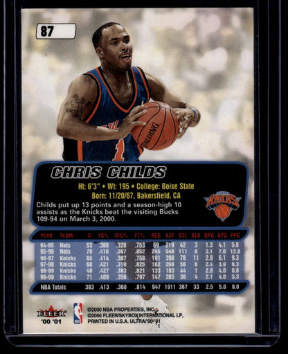 2000-01 Ultra #87 Chris Childs