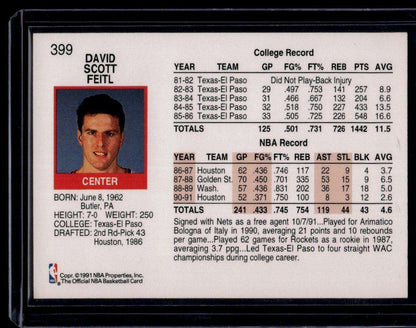 1991-92 Hoops #399 Dave Feitl