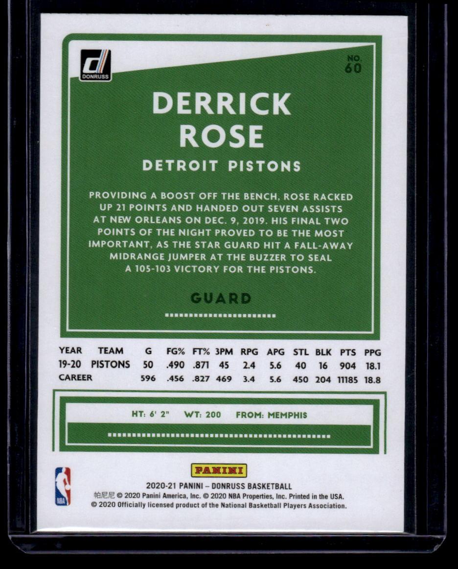 2020-21 Donruss #60 Derrick Rose