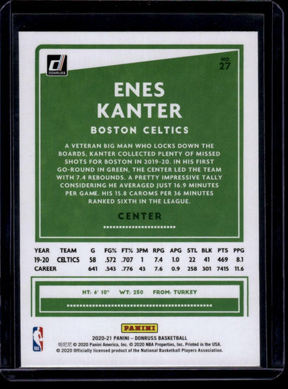 2020-21 Donruss #27 Enes Kanter