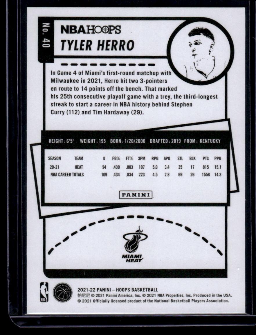 2021-22 Hoops #40 Tyler Herro