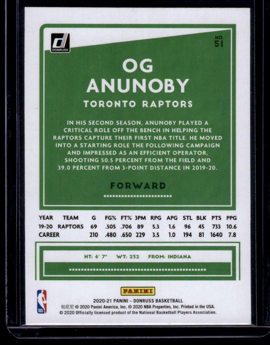 2020-21 Donruss #51 OG Anunoby