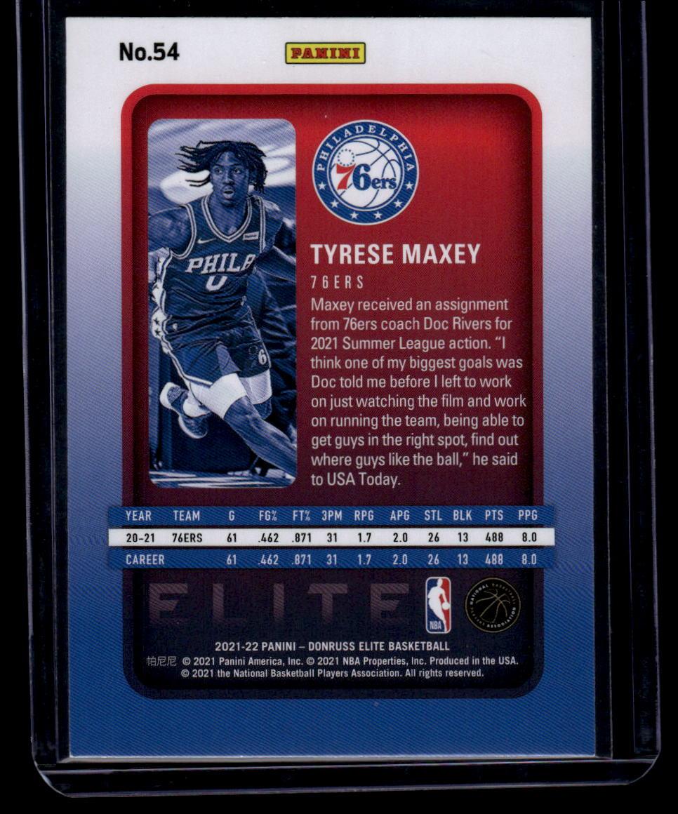 2021-22 Donruss Elite #54 Tyrese Maxey