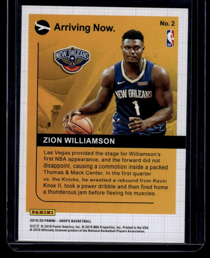 2019-20 Hoops #2 Zion Williamson Arriving Now