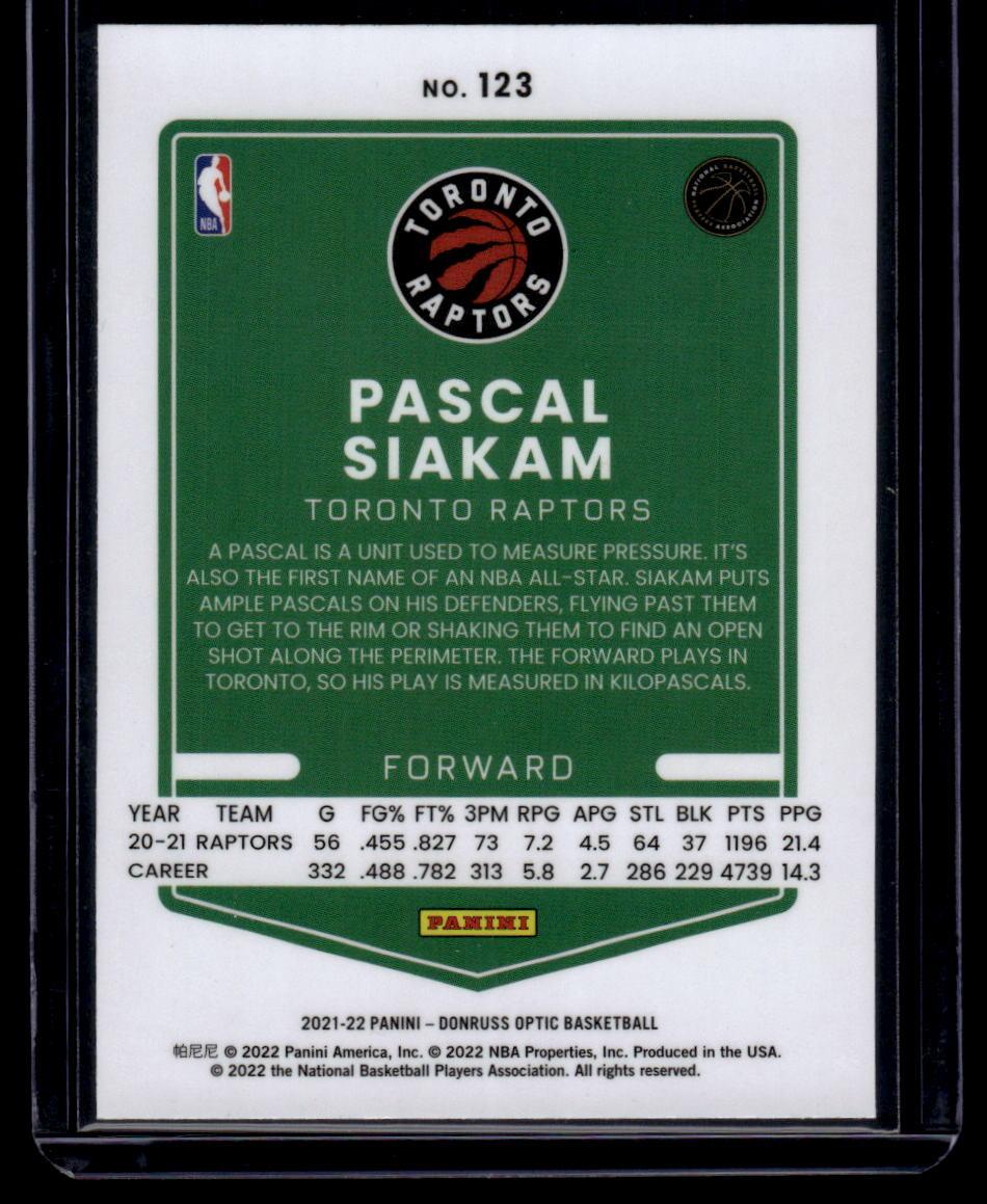 2021-22 Donruss Optic #123 Pascal Siakam