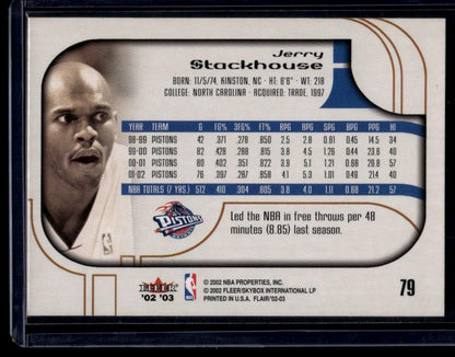 2002-03 Flair #79 Jerry Stackhouse