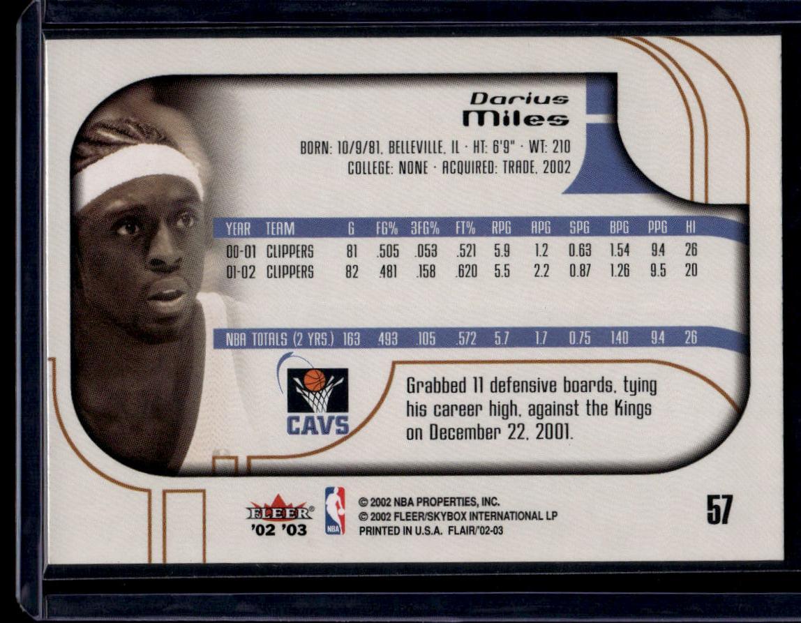 2002-03 Flair #57 Darius Miles