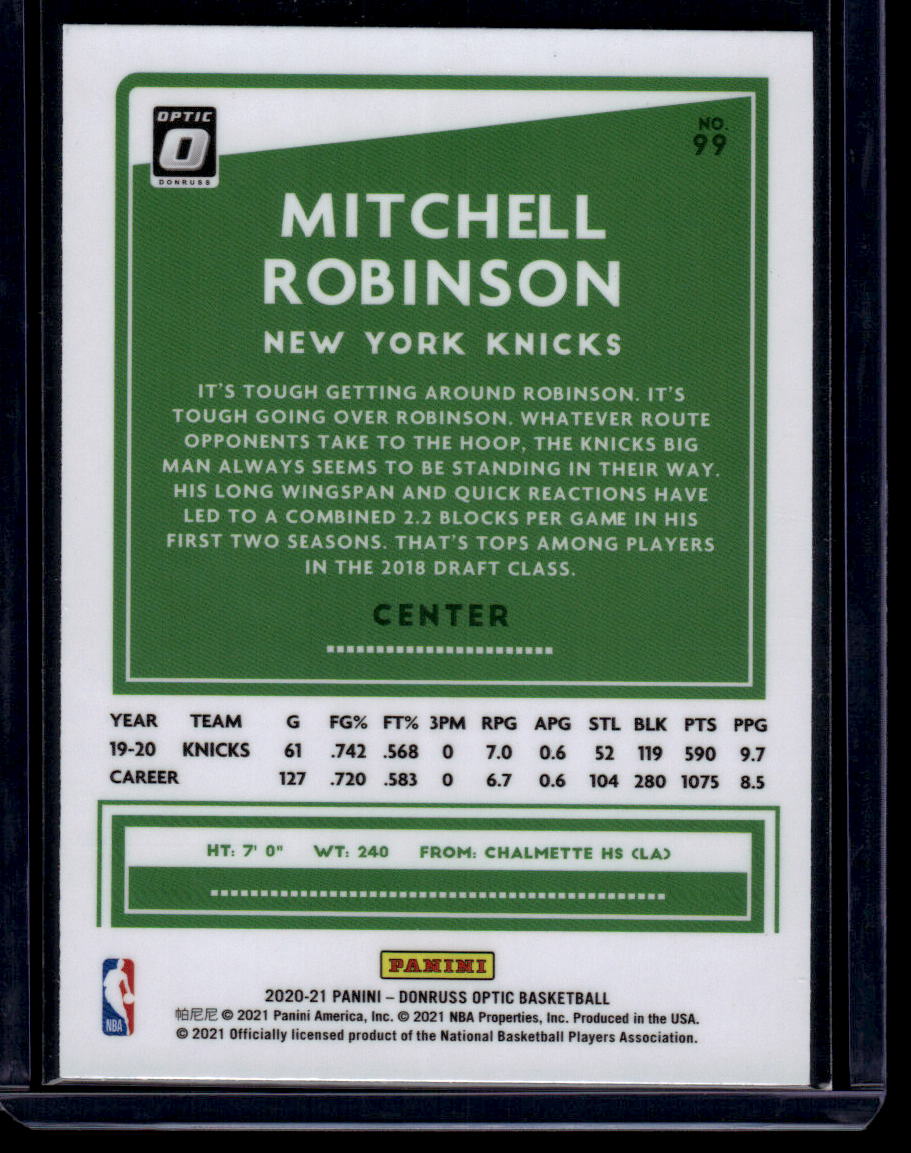 2020-21 Donruss Optic #99 Mitchell Robinson