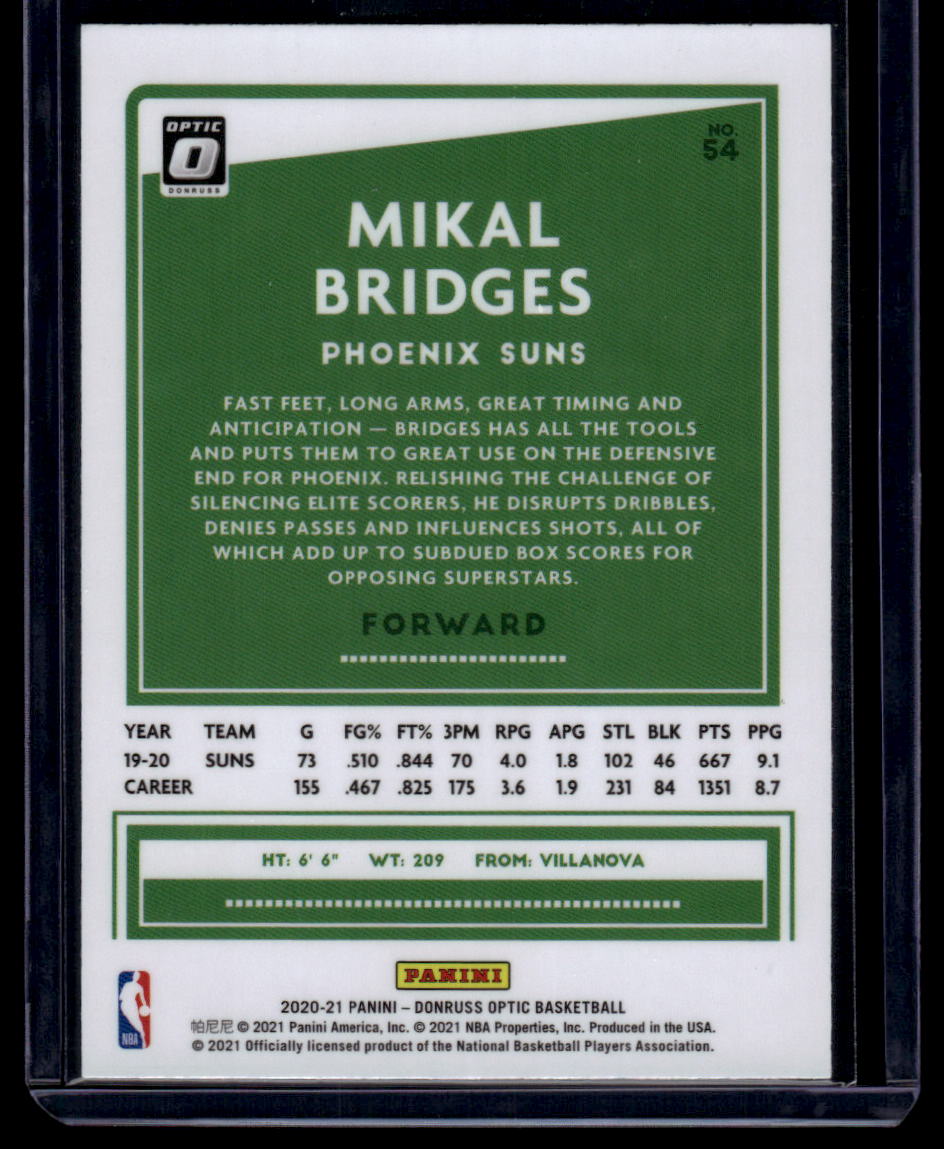 2020-21 Donruss Optic #54 Mikal Bridges