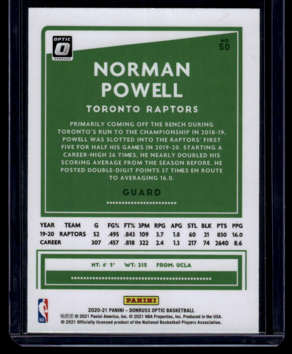 2020-21 Donruss Optic #50 Norman Powell