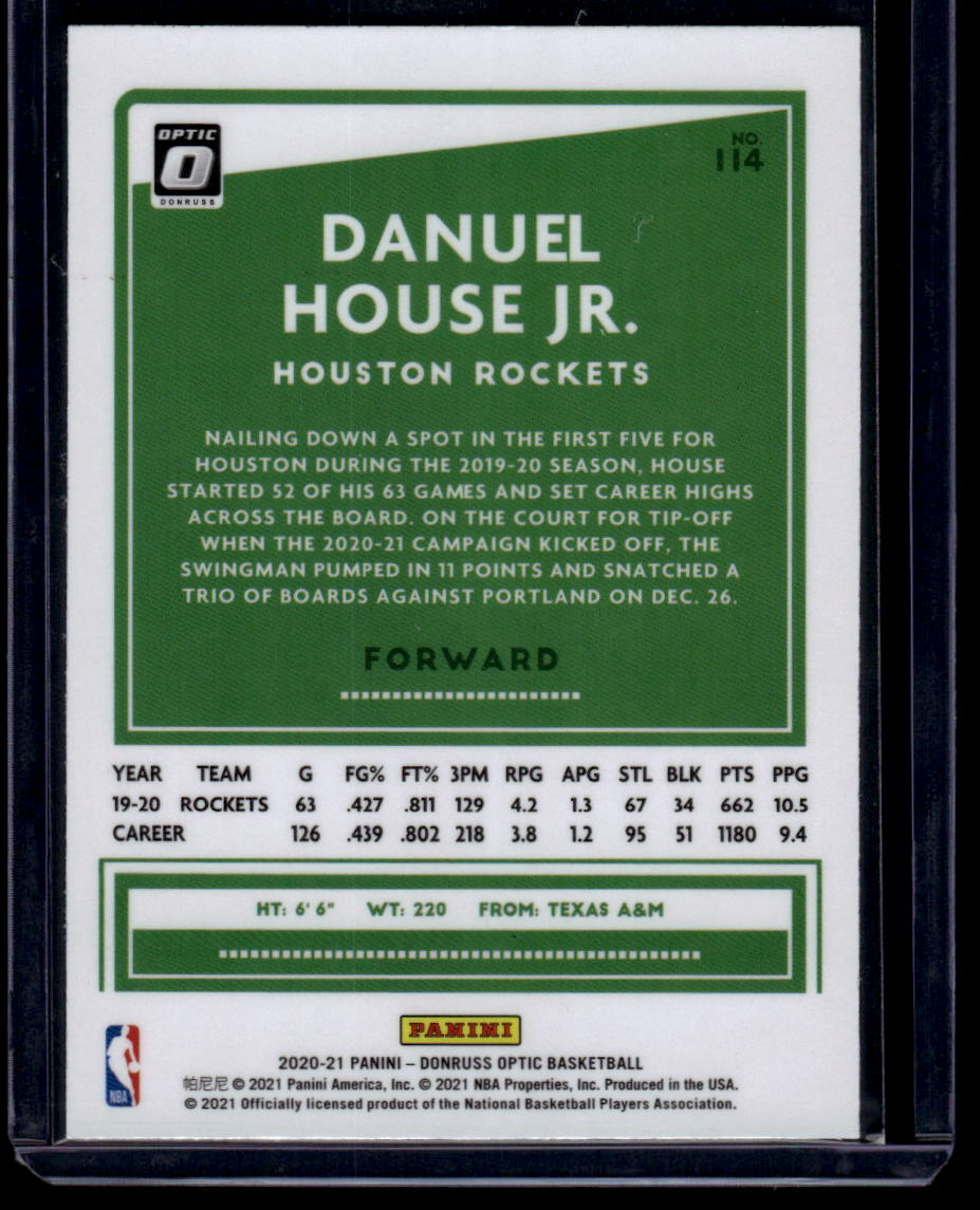 2020-21 Donruss Optic #114 Danuel House Jr.