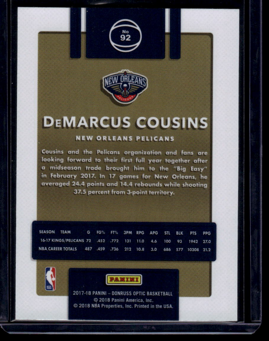 2017-18 Donruss Optic #92 DeMarcus Cousins