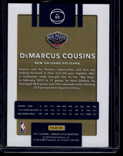 2017-18 Donruss Optic #92 DeMarcus Cousins