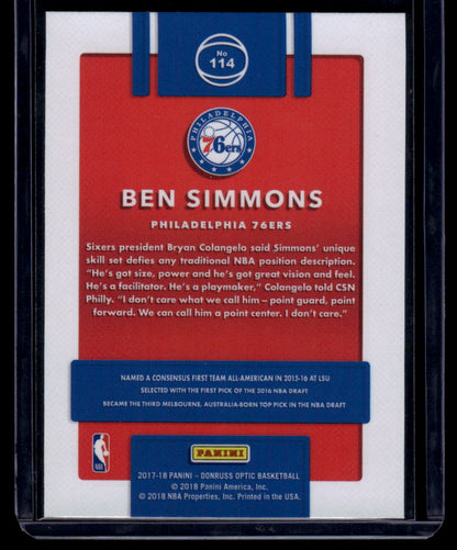 2017-18 Donruss Optic #114 Ben Simmons