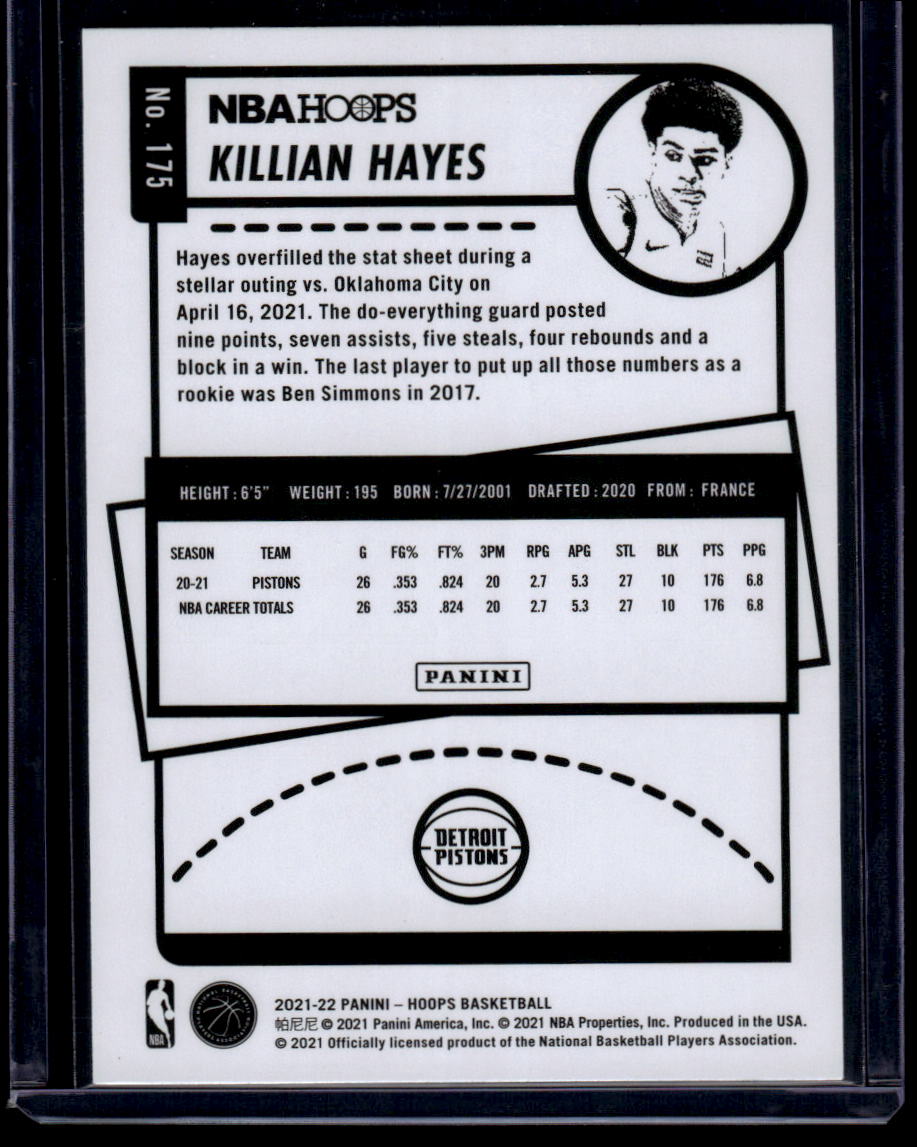 2021-22 Hoops #175 Killian Hayes Blue