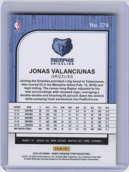 2019-20 Hoops Premium Stock #274 Jonas Valanciunas