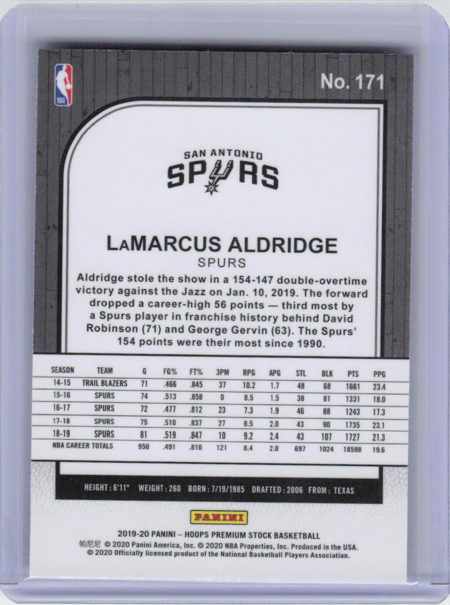 2019-20 Hoops Premium Stock #171 LaMarcus Aldridge