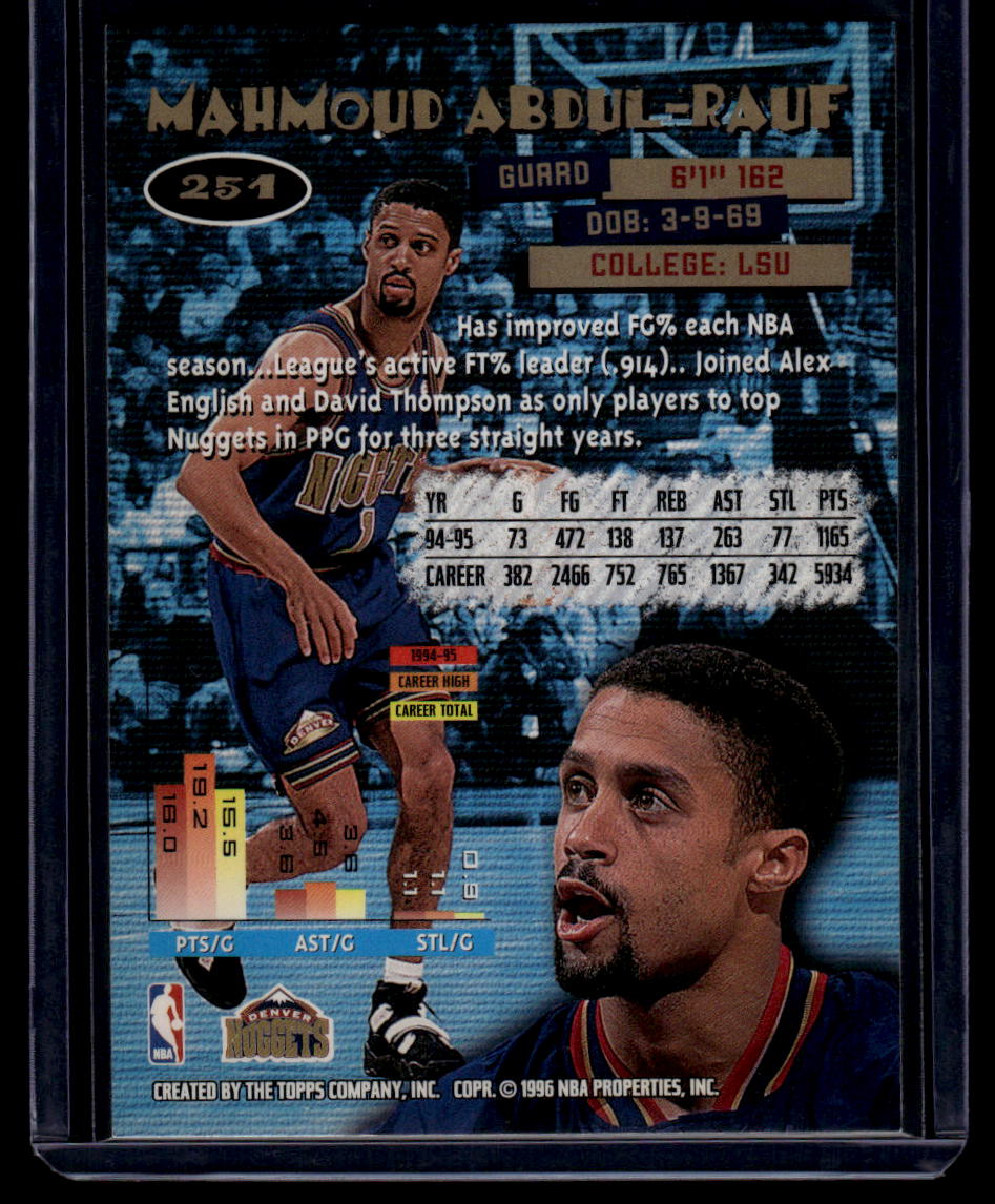 1995-96 Stadium Club #251 Mahmoud Abdul-Rauf