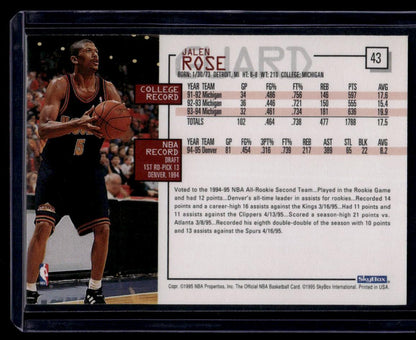 1995-96 Hoops #43 Jalen Rose