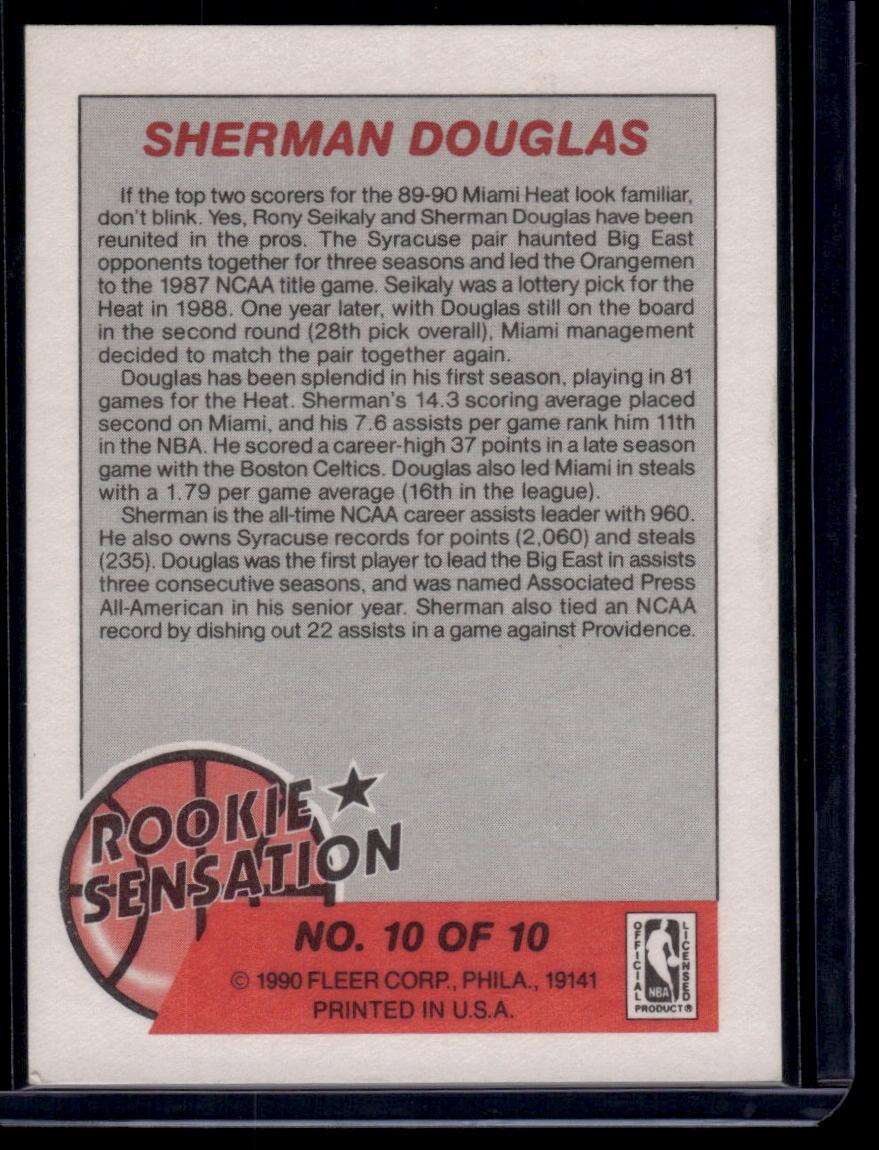 1990-91 Fleer #10 Sherman Douglas Rookie Sensations