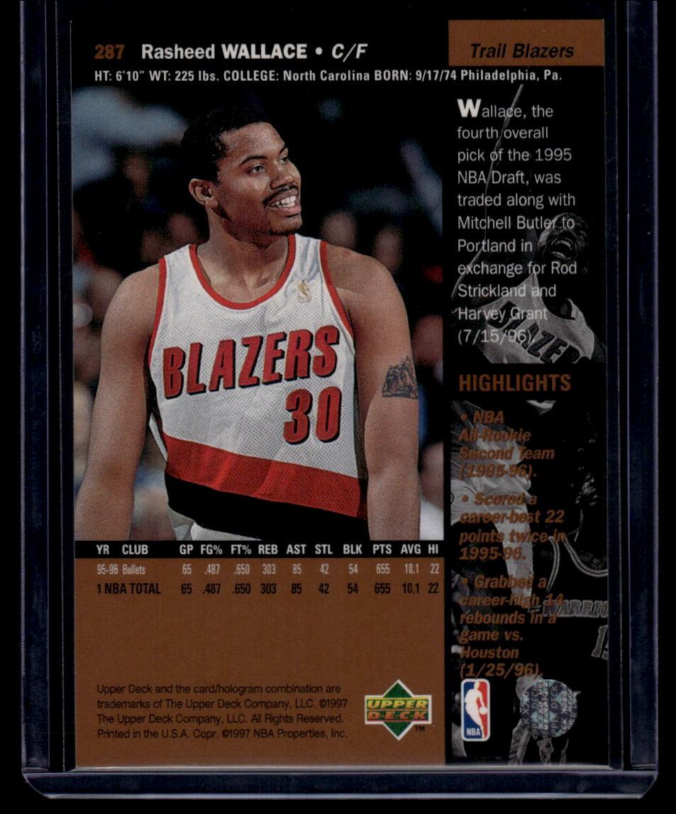 1996-97 Upper Deck #287 Rasheed Wallace