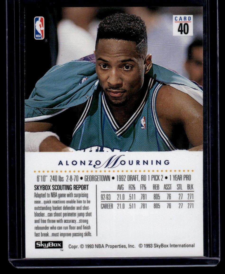 1993-94 SkyBox Premium #40 Alonzo Mourning