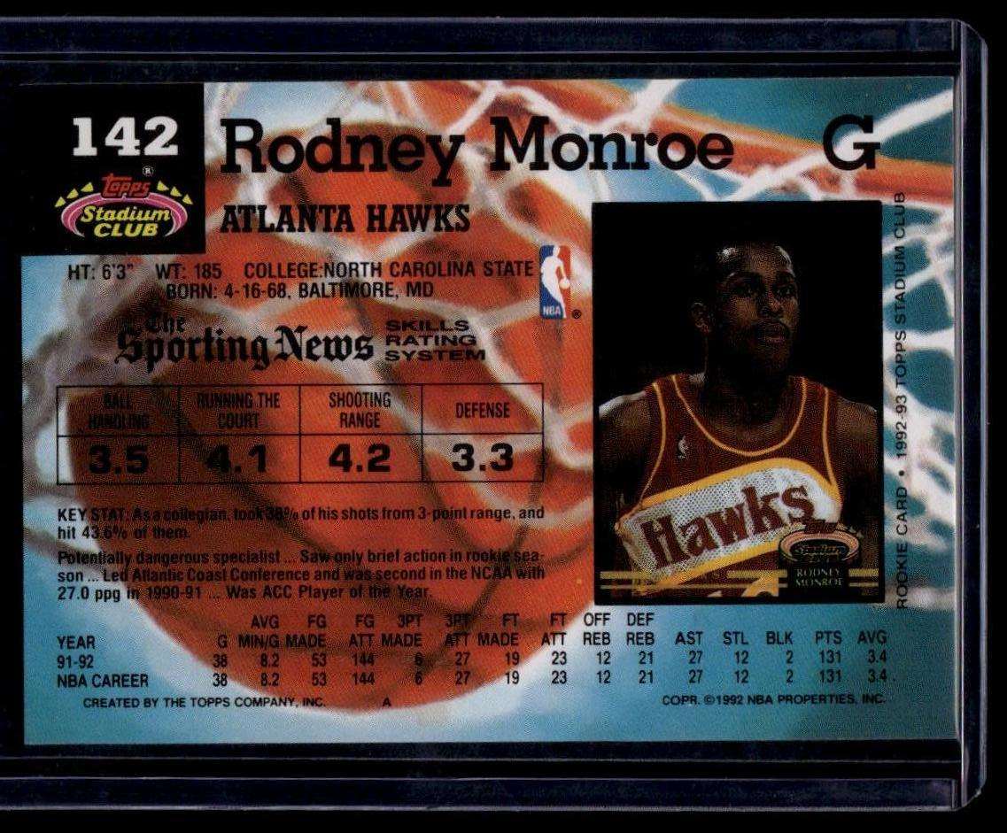 1992-93 Stadium Club #142 Rodney Monroe