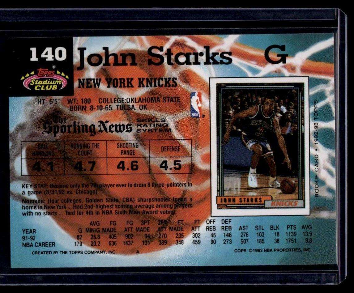 1992-93 Stadium Club #140 John Starks