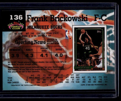 1992-93 Stadium Club #136 Frank Brickowski