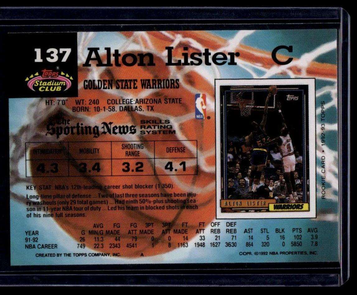 1992-93 Stadium Club #137 Alton Lister