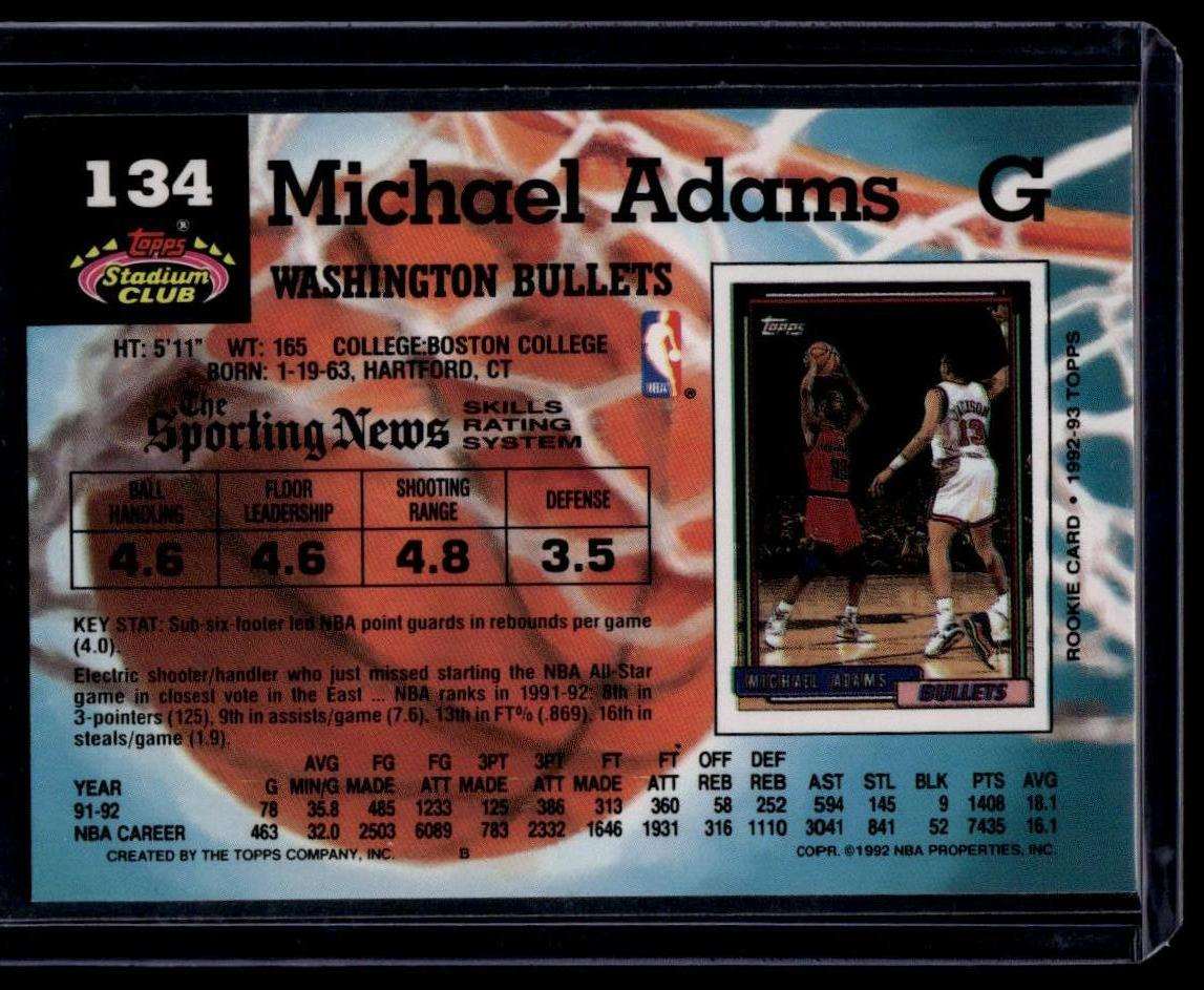 1992-93 Stadium Club #134 Michael Adams