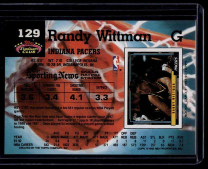 1992-93 Stadium Club #129 Randy Wittman