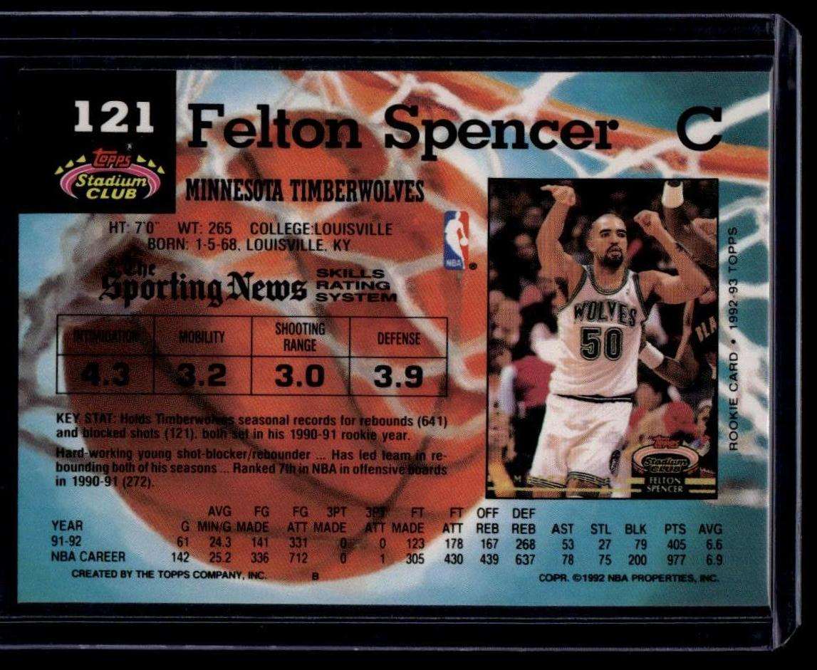 1992-93 Stadium Club #121 Felton Spencer