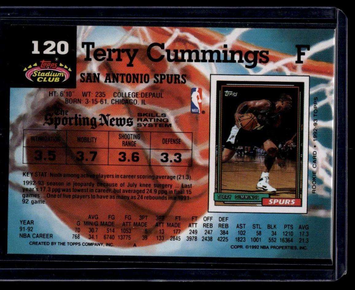 1992-93 Stadium Club #120 Terry Cummings