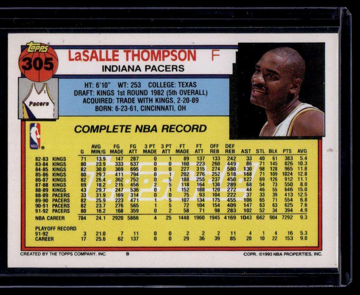 1992-93 Topps #305 LaSalle Thompson Gold