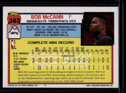 1992-93 Topps #363 Bob McCann Gold