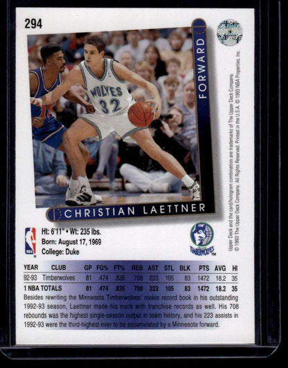 1993-94 Upper Deck #294 Christian Laettner