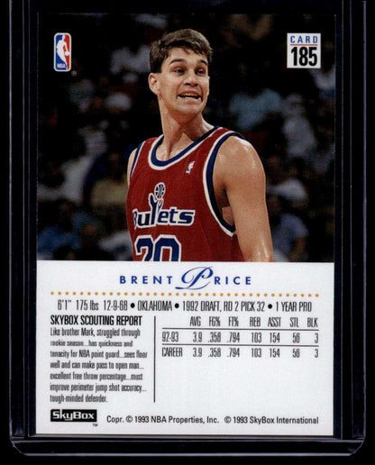 1993-94 SkyBox Premium #185 Brent Price